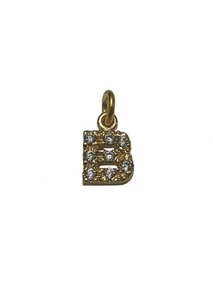 LETTERINA "B" ZIRCONI GOLD