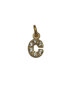 LETTERINA "C" ZIRCONI GOLD