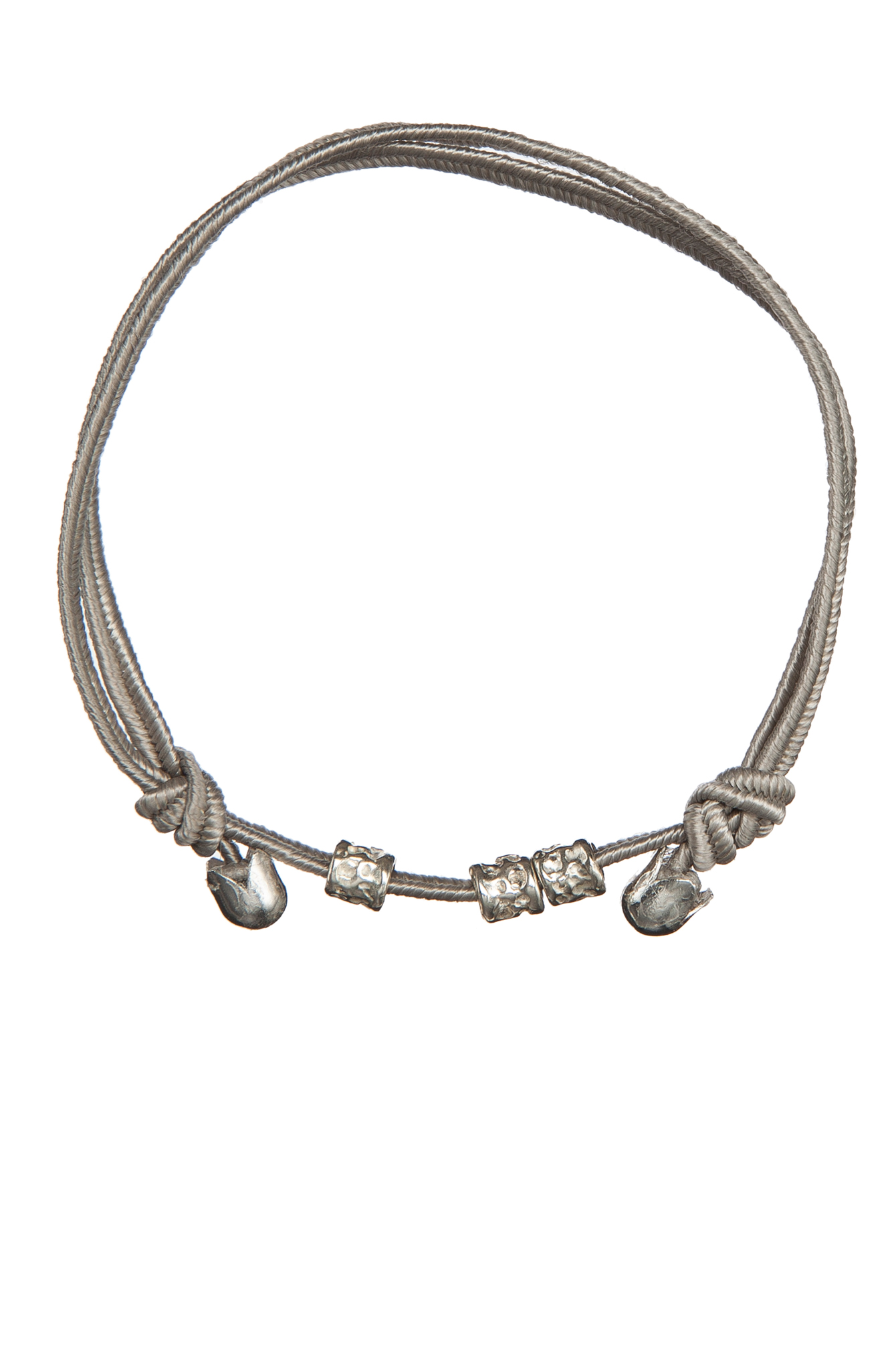 BRACCIALE LACCETTO SILVER GREY CON PEPITE