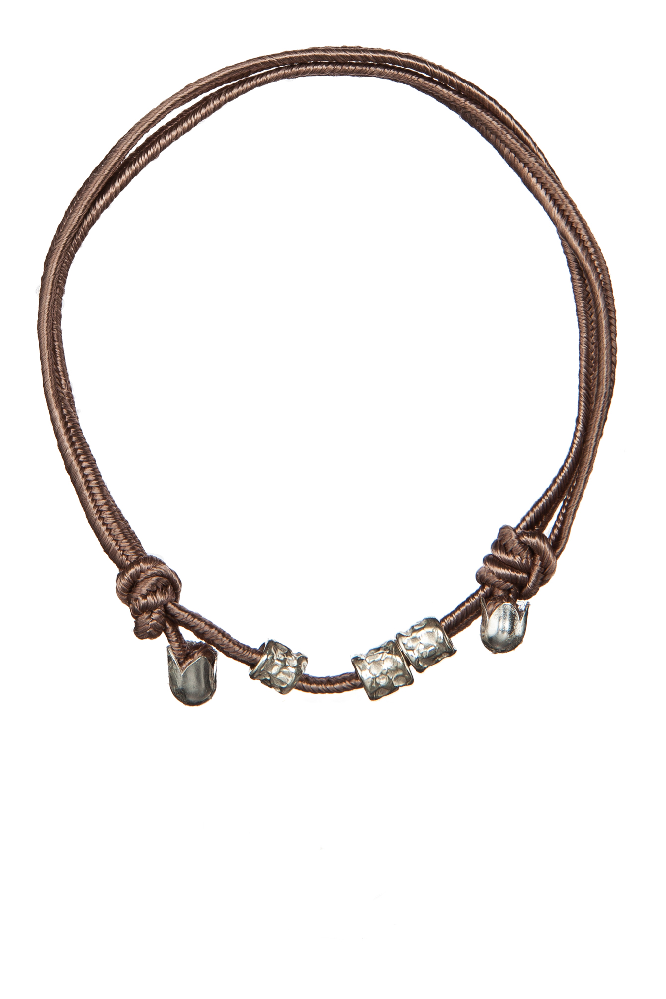 BRACCIALE LACCETTO FANGO CON PEPITE