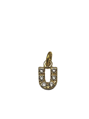LETTERINA "U" ZIRCONI GOLD