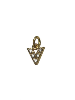 LETTERINA "V" ZIRCONI GOLD