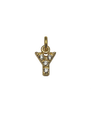 LETTERINA "Y" ZIRCONI GOLD
