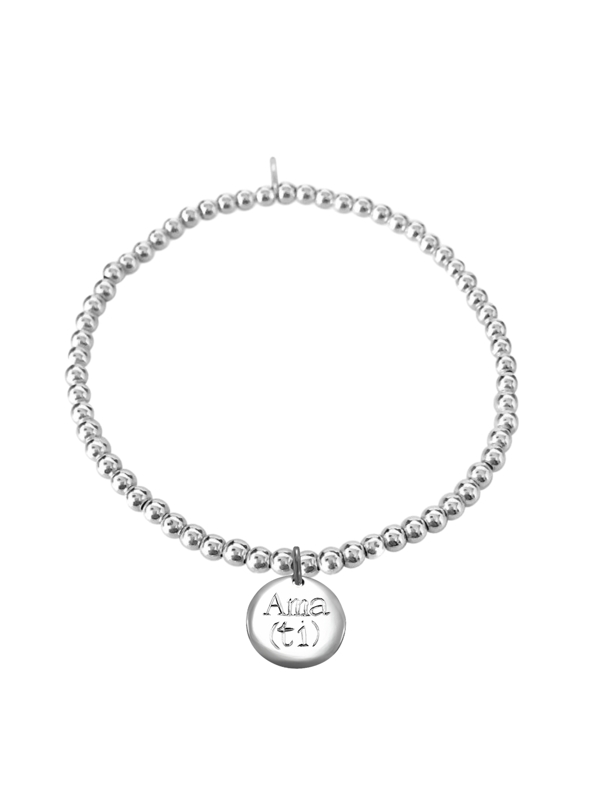 BRACCIALE SFERE MEDAGLIETTA AMA(TI)