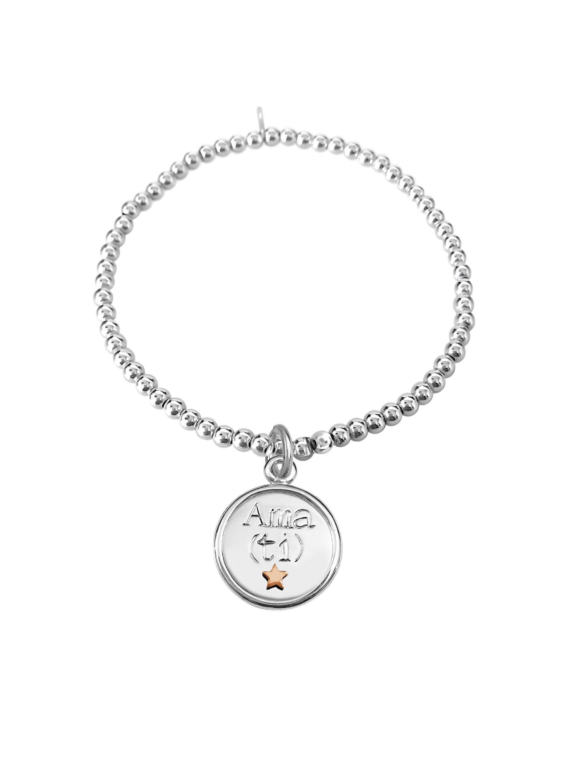 BRACCIALE SFERE MEDAGLIA AMA(TI)